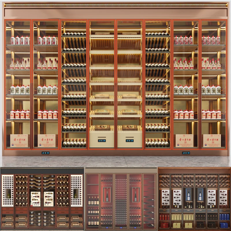 12 custom stainless steel wine & cigar cabinet