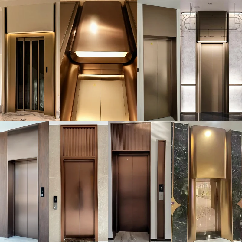 4 custom stainless steel elevator door cladding